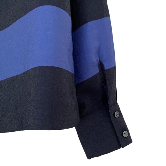 Banana Republic Metallic Shimmer Rugby Striped Blouse - Picture 8 of 12